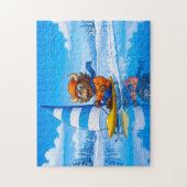 Yak Ice Sailing on a Frozen Winter Lake Puzzle (Vertikal)