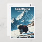 Yak im Sagarmatha Nationalpark Nepal Postkarte (Vorne/Hinten)