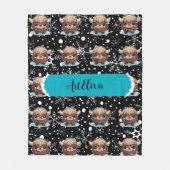 Yak Kawaii Print Fleecedecke (Vorderseite)