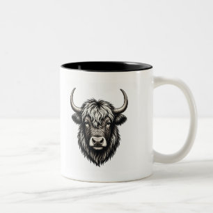 Yak Mug – Einzigartige minimalistische Yak-Design- Zweifarbige Tasse