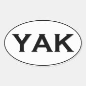 YAK Oval Logo Ovaler Aufkleber (Vorderseite)