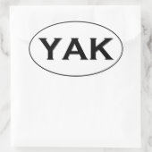 YAK Oval Logo Ovaler Aufkleber (Tasche)