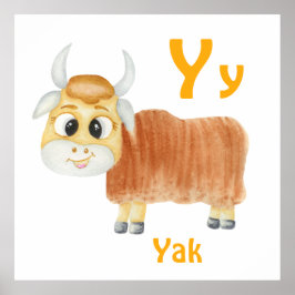 Yak personalisieren ABC: Letter Y - Name hinzufüge Poster
