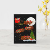 Yak Santa Sleigh Flying Funny Magical Christmas Ta Karte (Gelbe Blume)