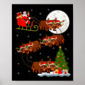 Yak Santa Sleigh Flying Funny Magical Christmas Ta Poster (Vorne)