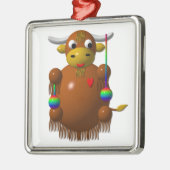 Yak spielt mit Jo-Jos Silbernes Ornament (Links)