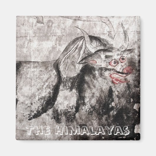 Yak, Yak - tibetische Antike Kunst (Kühlschrankmag Magnet (Vorne)