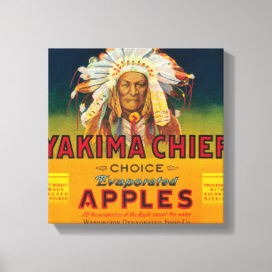 Yakima Chief Apple Label - Yakima, WA Leinwanddruck