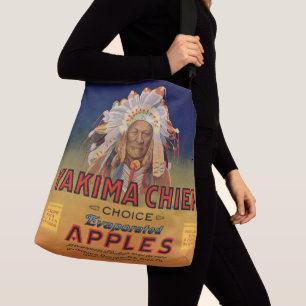 Yakima Chief Evaporated Äpfel der 1920er Jahre bed Tragetaschen Mit Langen Trägern