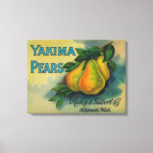 Yakima Pears Crate LabelToppenish, WA Leinwanddruck (Vorderseite)