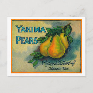 Yakima Pears Crate LabelToppenish, WA Postkarte