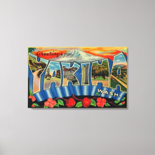 Yakima, Washington - Große Briefmarkenszenen 2 Leinwanddruck (Vorderseite)