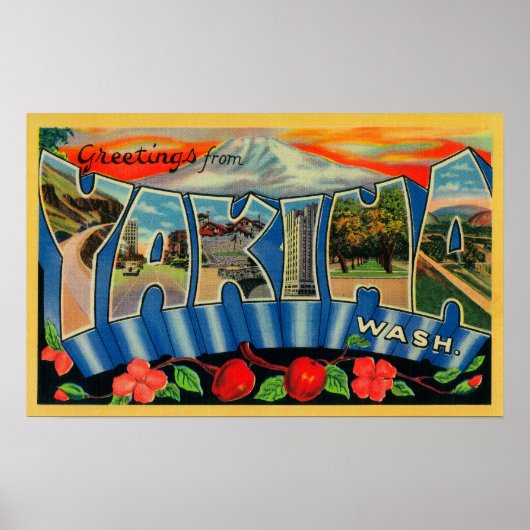Yakima, Washington - Große Briefmarkenszenen Poster (Vorne)