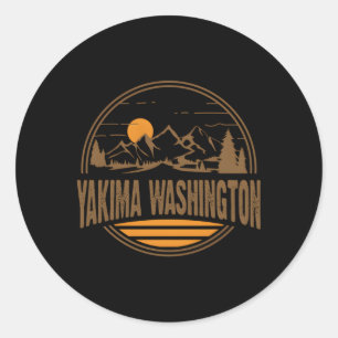 Yakima Washington Mountain Wandern Print Runder Aufkleber