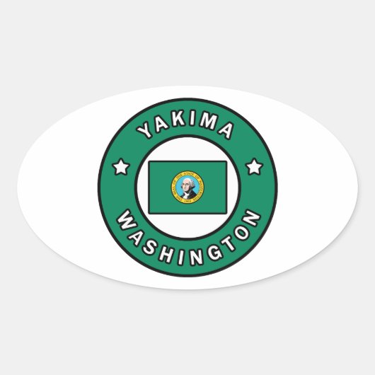 Yakima Washington Ovaler Aufkleber (Vorderseite)