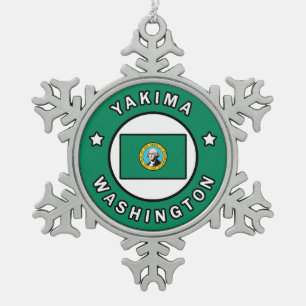 Yakima Washington Schneeflocken Zinn-Ornament