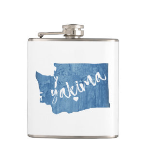 Yakima Washington Wood Grain Flachmann