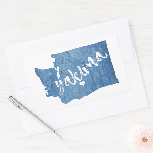 Yakima Washington Wood Grain Rechteckiger Aufkleber (Umschlag)