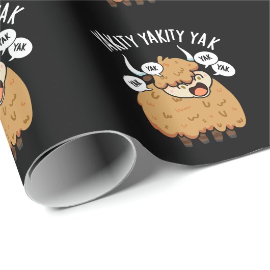 Yakity Yakity Yak Funny Animal Pub Dark BG Geschenkpapier (Rolleneckpunkt)