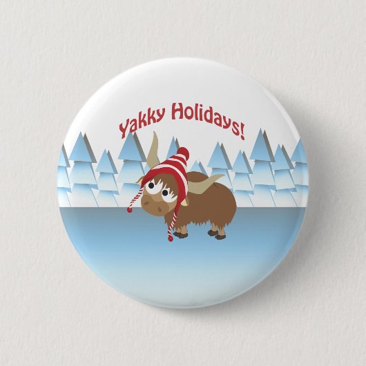 Yakky Urlaub! Winterlandschaft Button (Vorderseite)