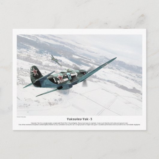 Yakovlev Yak-3 Postkarte (Vorderseite)