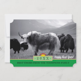 Yaks & Happy New Year! Karte/Himalaya, Yak Tibet Feiertagskarte