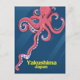 Yakushima Japan Travel Poster Postkarte
