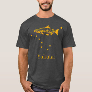 Yakutat Alaska Staatsflagge Lachs Fischen T-Shirt