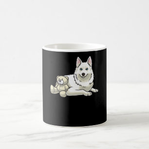Yakutian Laika Hund mit ausgestopftetem Tier Kaffeetasse