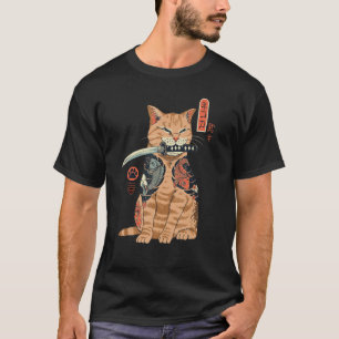 Yakuza Cat Japanisch Samurai Sword Katana Japan Ti T-Shirt