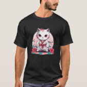 Yakuza Samurai Niedlich Kawai Kitty Japanisches Ka T-Shirt (Vorderseite)