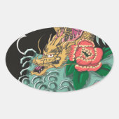 Yakuza Tattoo Ovaler Aufkleber (Vorderseite)