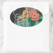 Yakuza Tattoo Ovaler Aufkleber (Tasche)