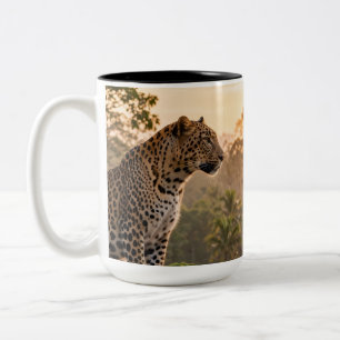 Yala Nationalpark Sri Lanka Leopard Holz Wandkunst Zweifarbige Tasse