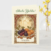Yalda Chelle Night Dried Fruits and Nuts Art Karte (Gelbe Blume)