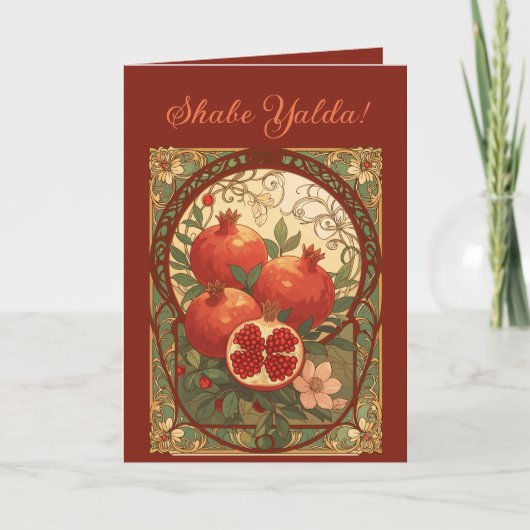 Yalda-Granatapfel-Chelle-Nacht-Feier Feiertagskarte (Vorderseite)