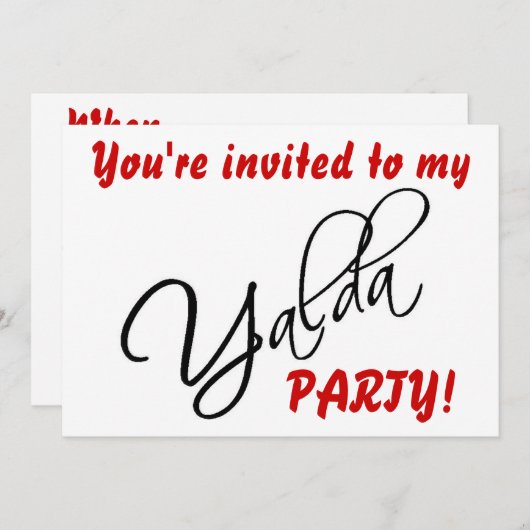 Yalda Party Einladung Card (Vorne/Hinten)