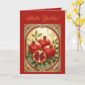 Yalda Pomegranate Chelle Night Fruits Karte (Gelbe Blume)