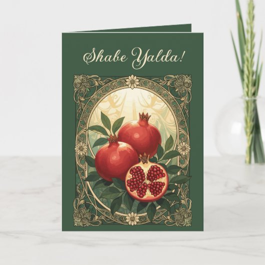 Yalda Pomegranates Persian Winter Solstice Eve Karte (Vorderseite)