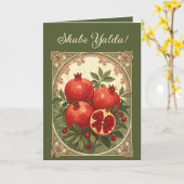 Yalda Pomegranates Persian Winter Solstice Karte (Gelbe Blume)