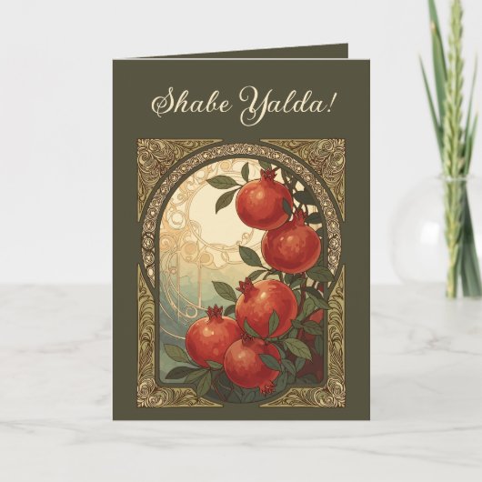 Yalda Pomegranates Winter Solstice Symbolism Karte (Vorderseite)