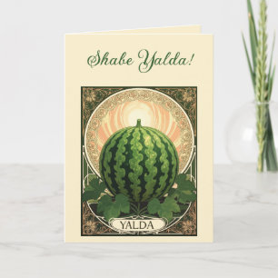 Yalda Wassermelone Chelle Nacht Früchte Art Nouvea Feiertagskarte
