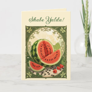Yalda-Wassermelone Persischer Wintersonnenwende-Sy Feiertagskarte