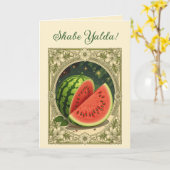 Yalda Watermelon Chelle Night Winter Solstice Karte (Gelbe Blume)