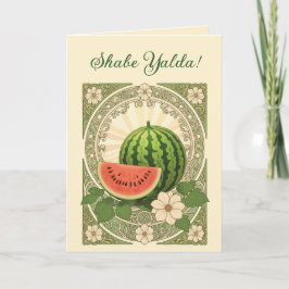 Yalda Watermelon Persian Winter Solstice Eve Feiertagskarte