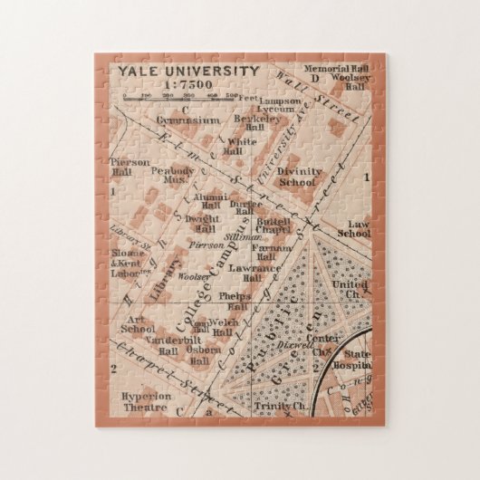 Yale University Karte 11x14 Puzzle (Vertikal)