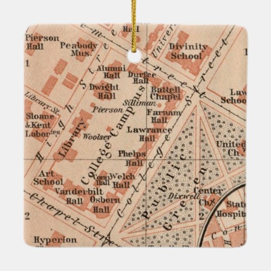 Yale University Map Ornament (Rückseite)