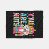 Y'all Are Nuts Nutcracker Funny Merry Christmas Xm Fleecedecke (Vorderseite (Horizontal))