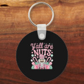 Y'all Are Nuts Nutcracker Funny Xmas Pajamas Merry Schlüsselanhänger (Vorderseite)