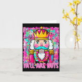 Y'all Are Nuts Nutcracker Merry Christmas Funny Xm Karte (Gelbe Blume)